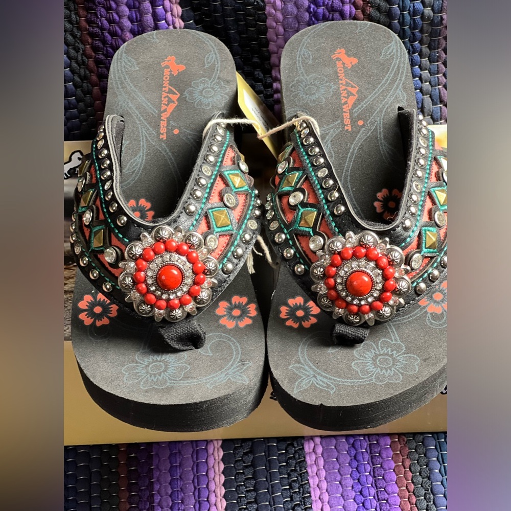Montana West Southwest Sandals (Sz 8)